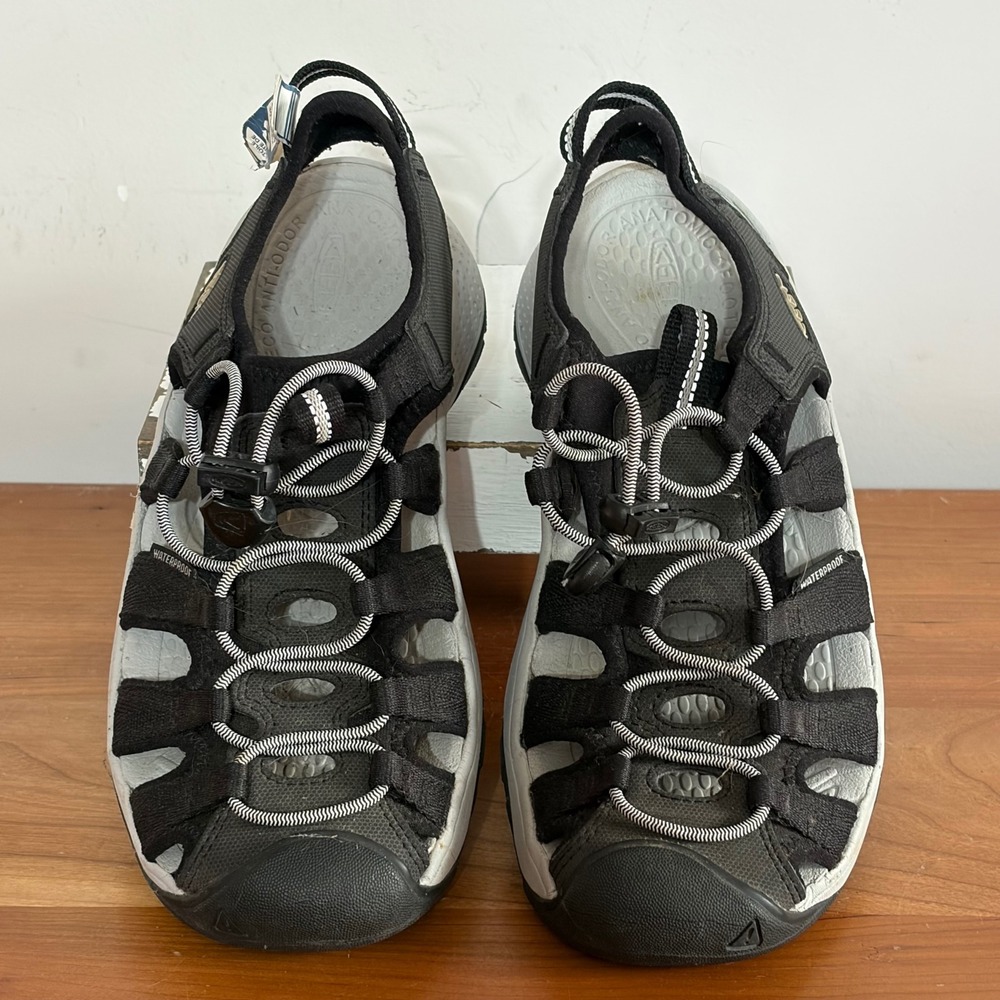 KEEN Whisper Waterproof Sport Sandals Black Grey 1023594 Womens Size 6
